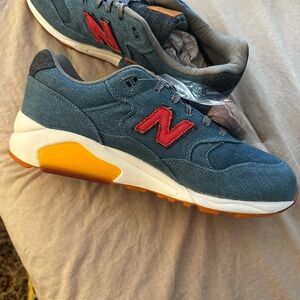 New Balance Denim and Orange Sneakers